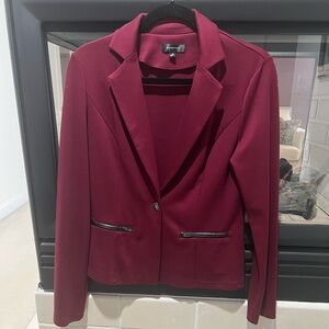 Spense1 Button Fitted Blazer Jacket Business Suit Jacket size medium burgundy